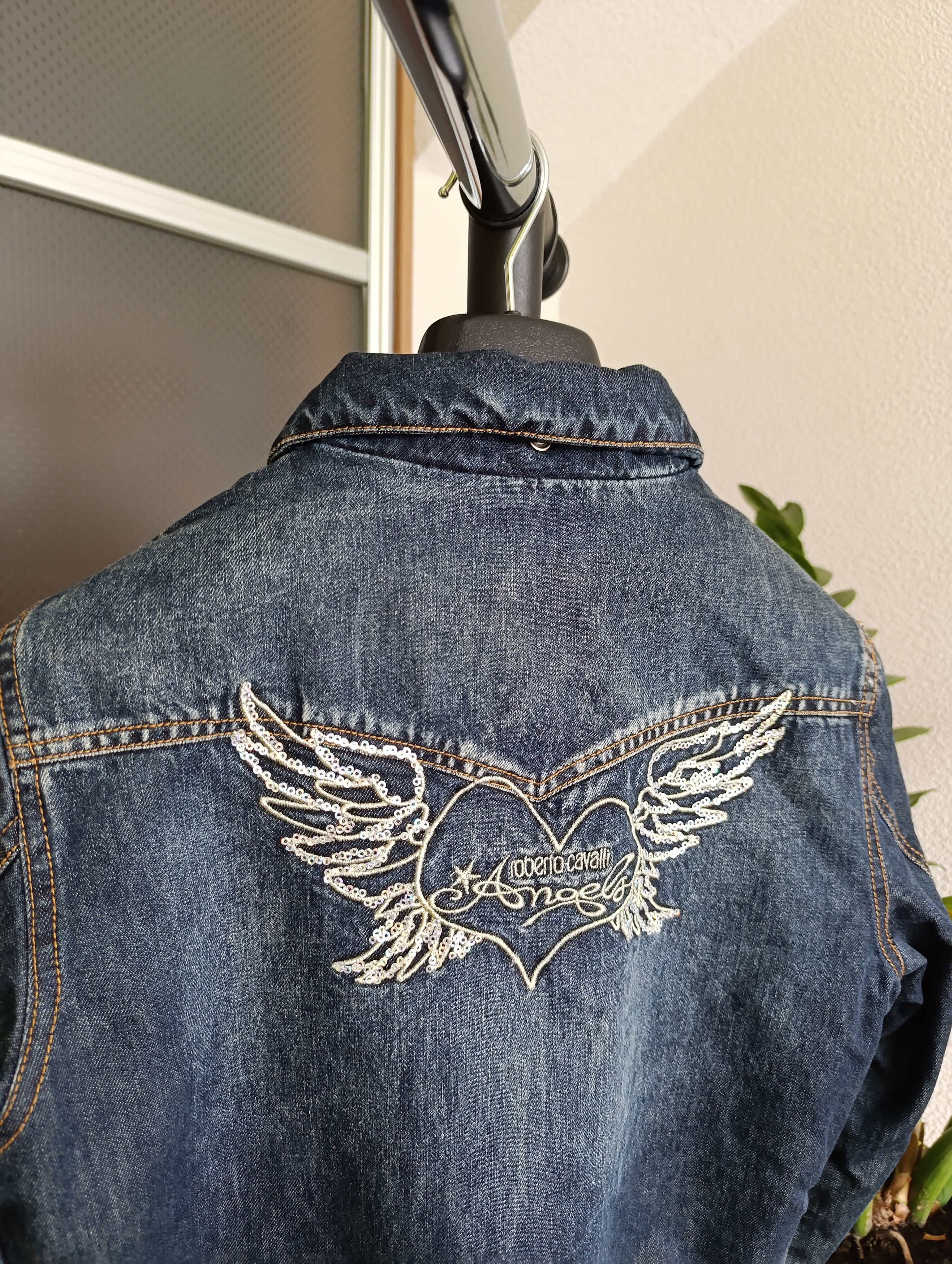 Roberto Cavalli ANGELS BY ROBERTO CAVALLI WOMEN'S INSULATED DENIM JACKET Size XS / US 0-2 / IT 36-38 - 3 Thumbnail