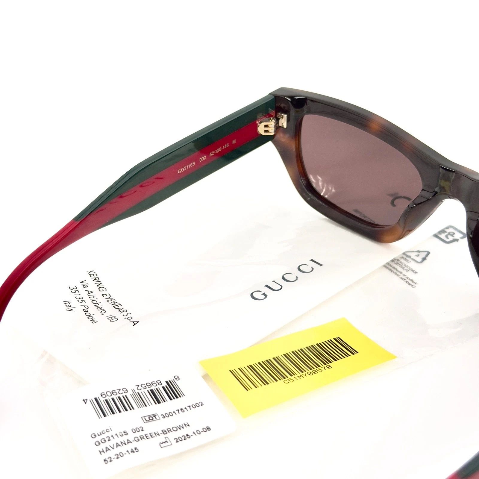 Gucci GUCCI Gg2116S 2116 Brown Green Web Classic Sunglasses 002 Size ONE SIZE - 6 Thumbnail