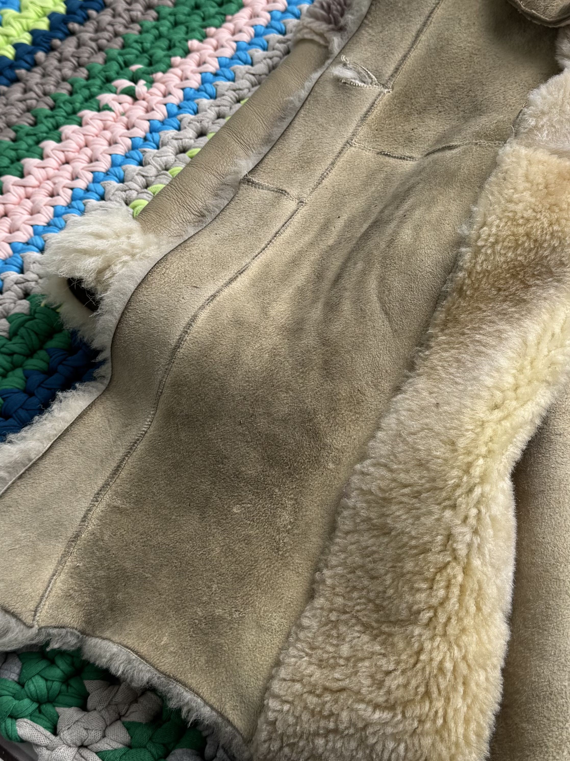 Vintage Vintage Real Sheepskin Hooded Coat (ET1)(D15) Size XL / US 12-14 / IT 48-50 - 18 Thumbnail