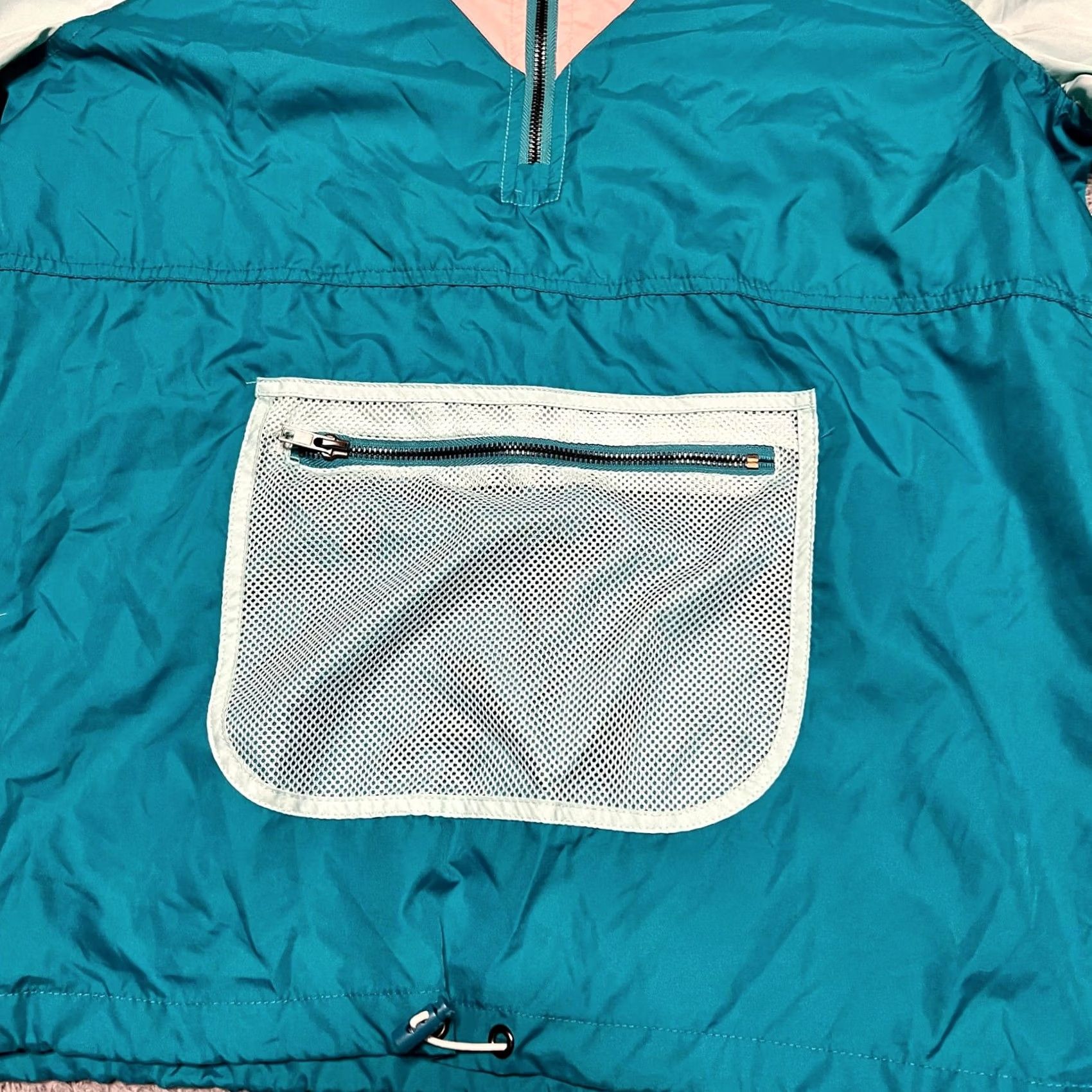 Empyre Empyre Windbreaker Jacket Women Large Hooded Pullover Colorblock Retro 90s Style Size L / US 10 / IT 46 - 2 Thumbnail