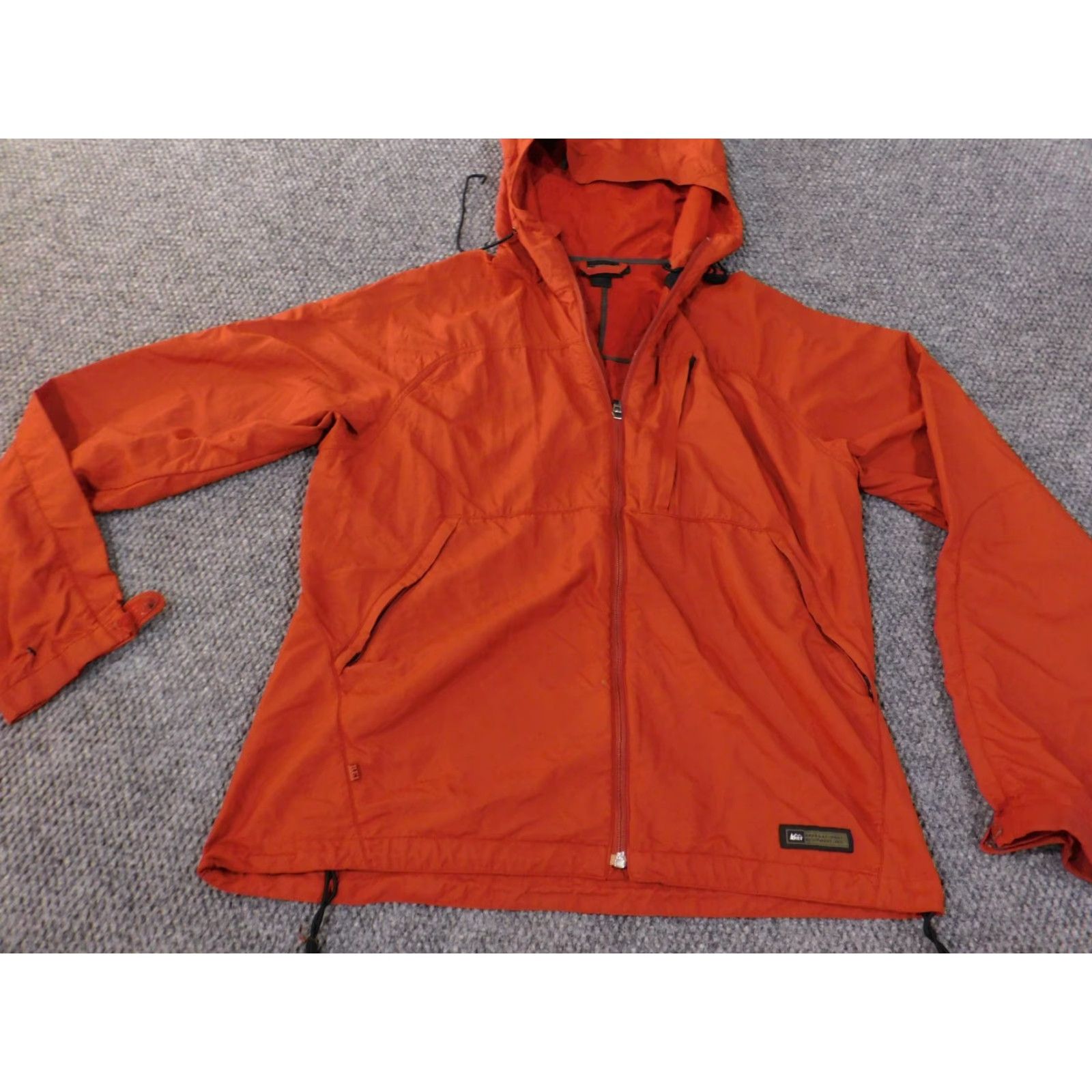 Vintage REI Jacket Mens Large Rain Coat Hardshell Zip Outdoors Windbreaker Black Full Zip Logo Knit Nylon Mid-Length Outdoor Winter Fall Casual Regular Size US L / EU 52-54 / 3 - 4 Thumbnail