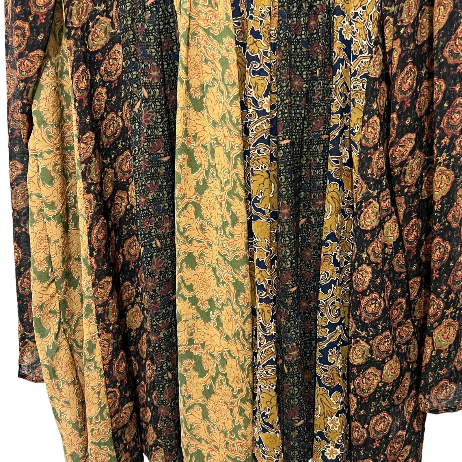 Free People Free People Merrie Mix Print Tunic Fall Colors Smocked SM Size S / US 4 / IT 40 - 9 Thumbnail