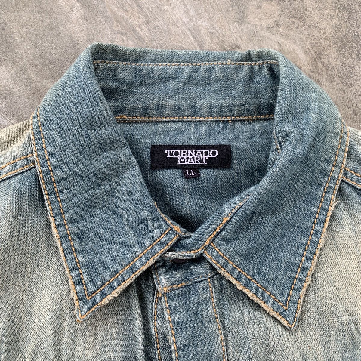 Tornado Mart Tornado Mart Mud Wash Roll Up Chambray Shirt Size US L / EU 52-54 / 3 - 5 Thumbnail