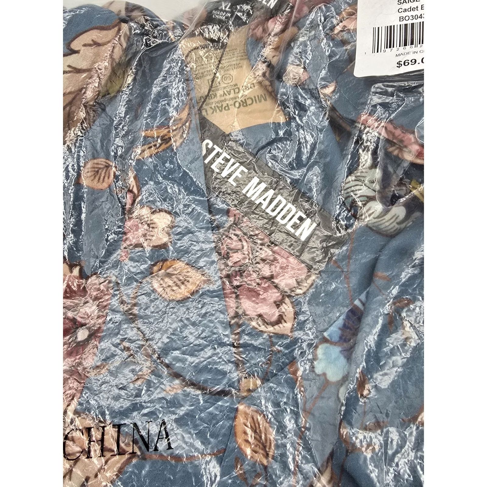 Steve Madden Steve Madden Saige Floral Peplum Top Cadet Blue Size XL Brand New BO304339 Size XL / US 12-14 / IT 48-50 - 7 Thumbnail