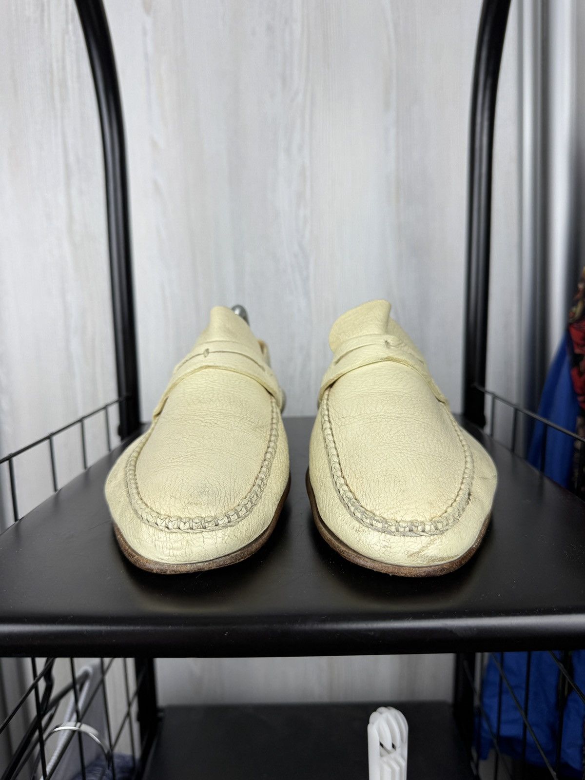 Ermenegildo Zegna Ermenegildo Zegna Ivory White Leather Classic Loafers 9.5EE Size US 10.5 / EU 43-44 - 6 Thumbnail