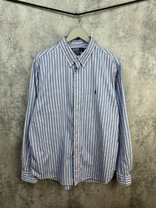 Polo Ralph Lauren Vintage Dress Shirt Striped Button-Down LS