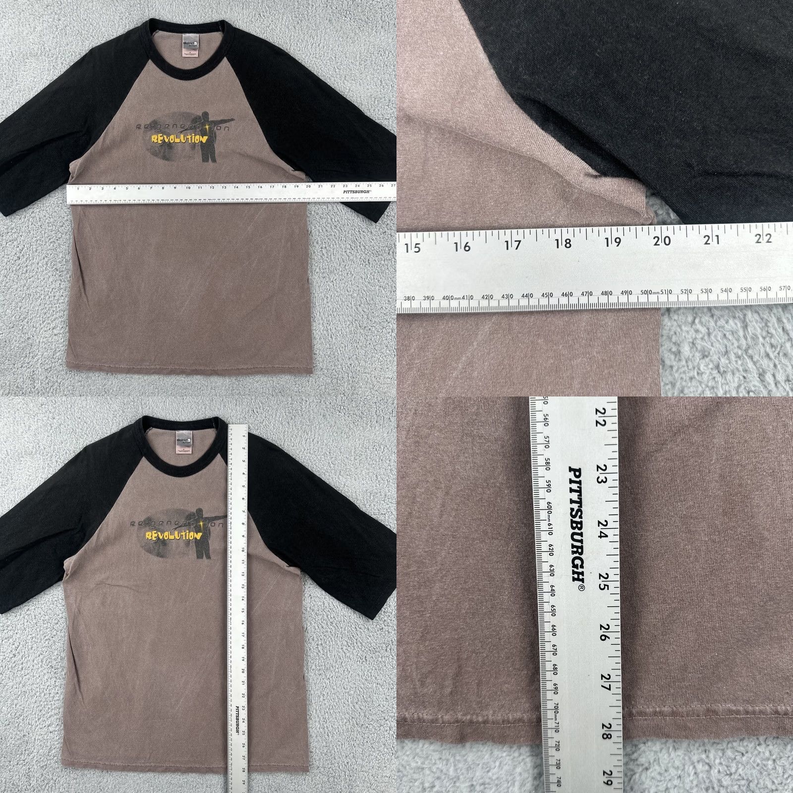 Vintage VINTAGE District Threads Mens S Baseball T Shirt Regeneration Revolution Jesus Tee Gray 1990s Sportswear/Beach Mens Size US S / EU 44-46 / 1 - 8 Thumbnail