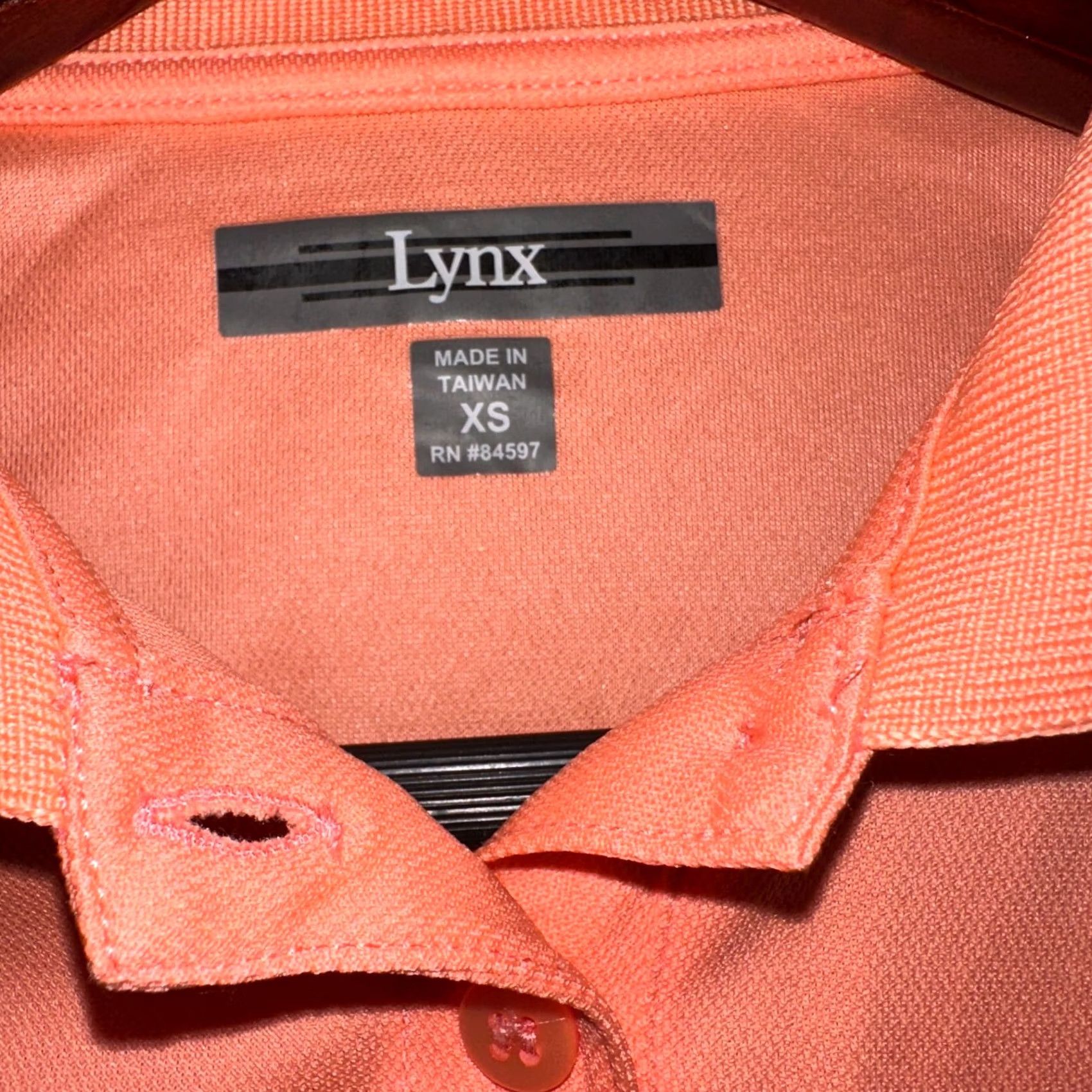 Vintage Lynx Polo Womens XS Orange Short Sleeve Fitted Button Neck Golf Tennis Size 26" / US 2 / IT 38 - 4 Thumbnail