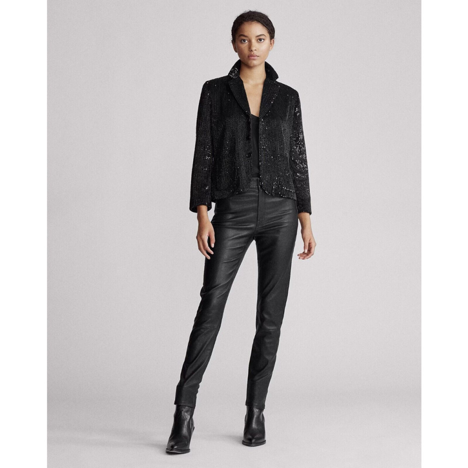 Polo Ralph Lauren Polo Ralph Lauren Sequin Cropped Blazer Black NWT Size 6 Size M / US 6-8 / IT 42-44 - 10 Thumbnail