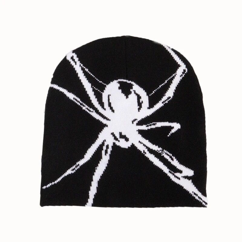 Japanese Brand Black and White Spider y2k Beanie Size ONE SIZE - 1 Thumbnail