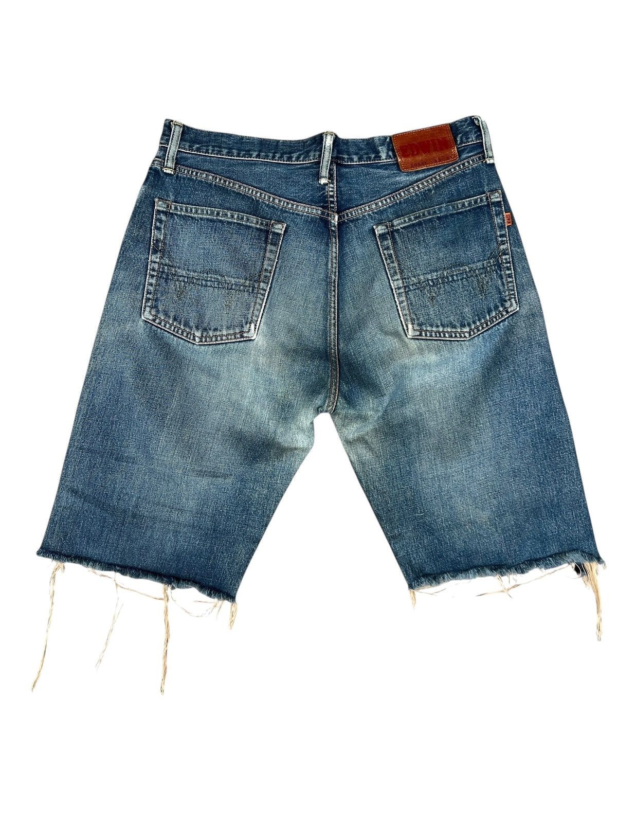 Edwin Edwin 505 Selvedge Mudwash Distressed Short Denim Jeans Size US 33 - 2 Thumbnail