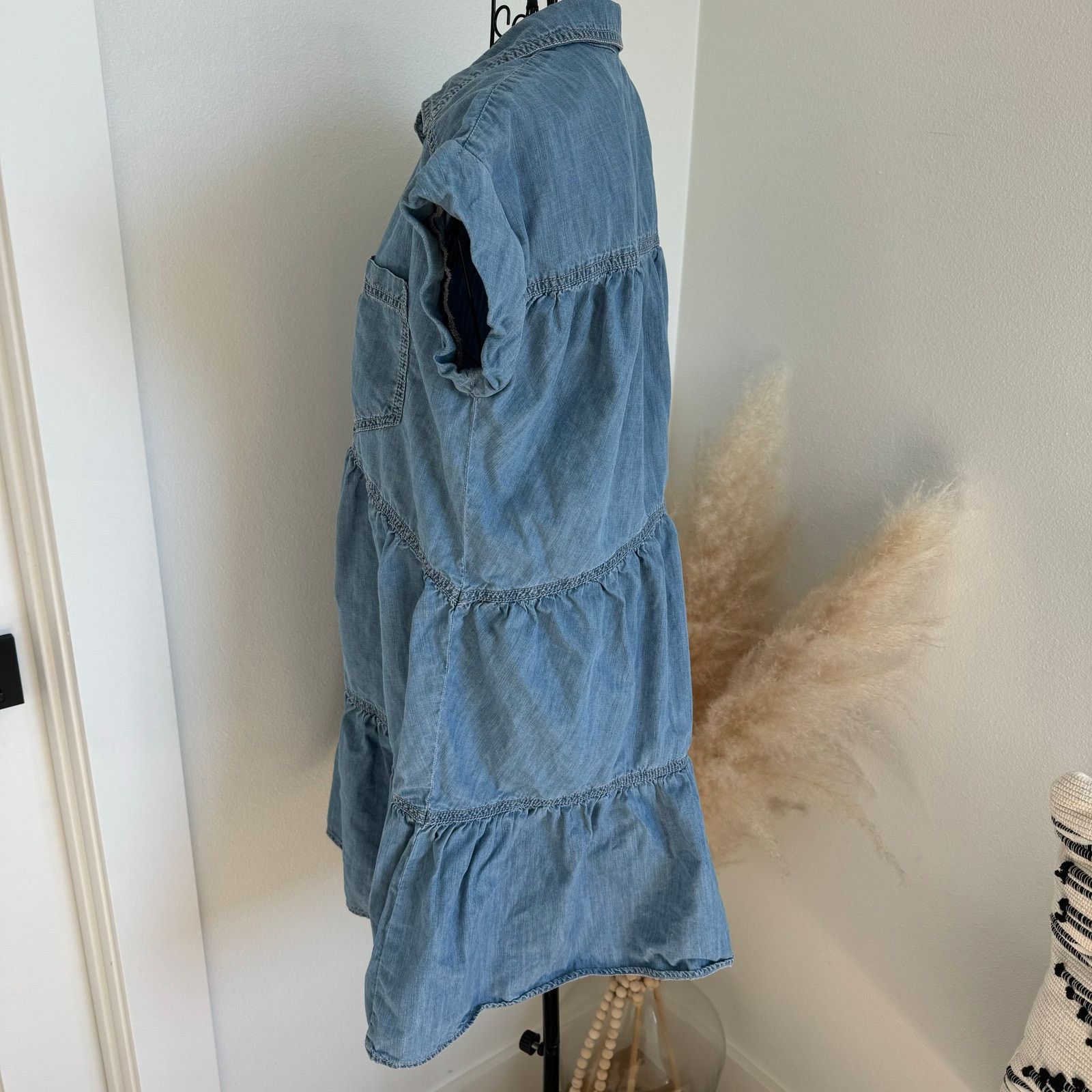 Veronica Beard Veronica Beard Harrow Cotton Chambray Denim Mini Dress Size S / US 4 / IT 40 - 4 Thumbnail