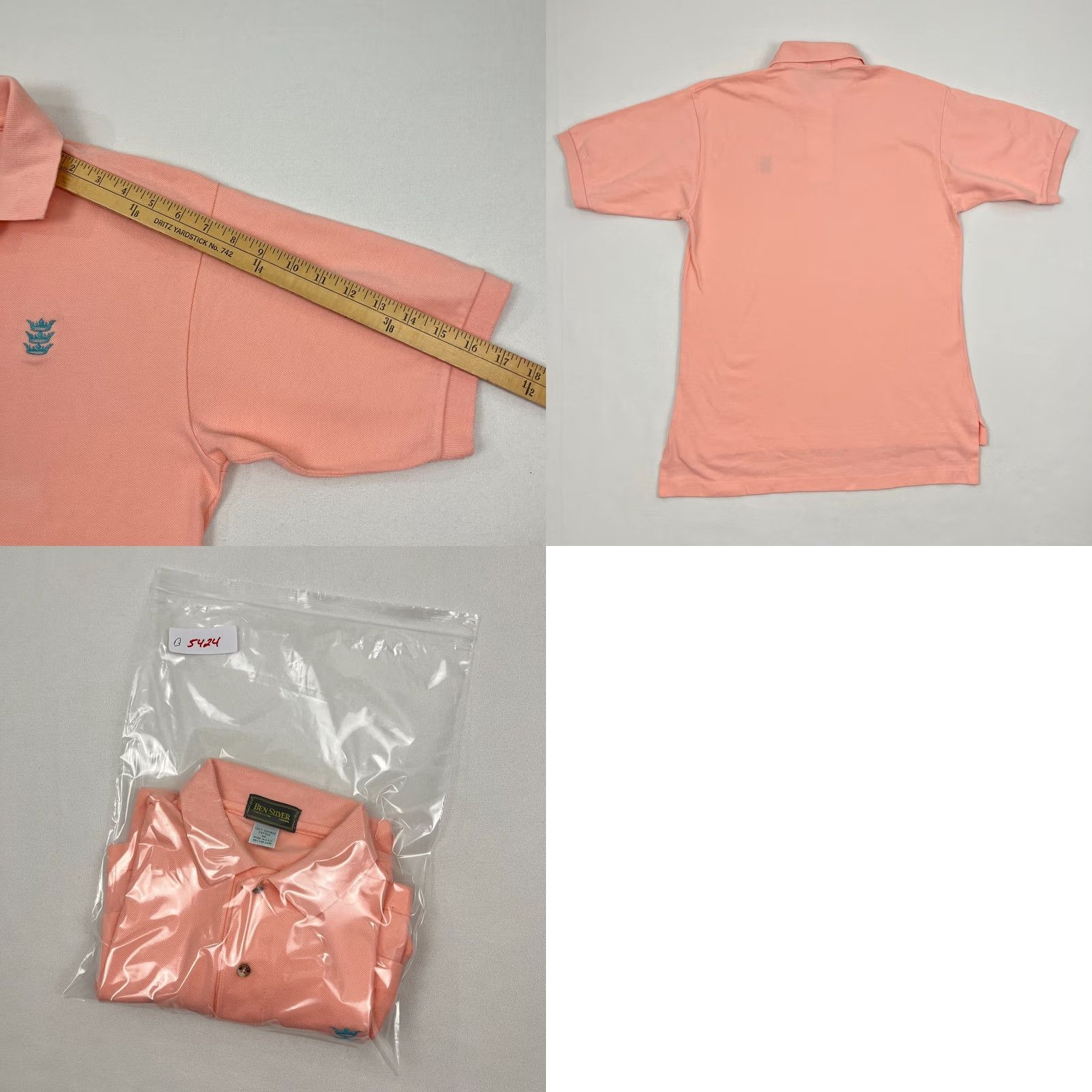 Vintage Ben Silver Polo Shirt Mens M Coral Pink Combed Cotton Knit Embroidered Preppy Shirt Polo Men M Coral Pink Embroidered Logo 90s Vintage not applicable Size US M / EU 48-50 / 2 - 8 Thumbnail