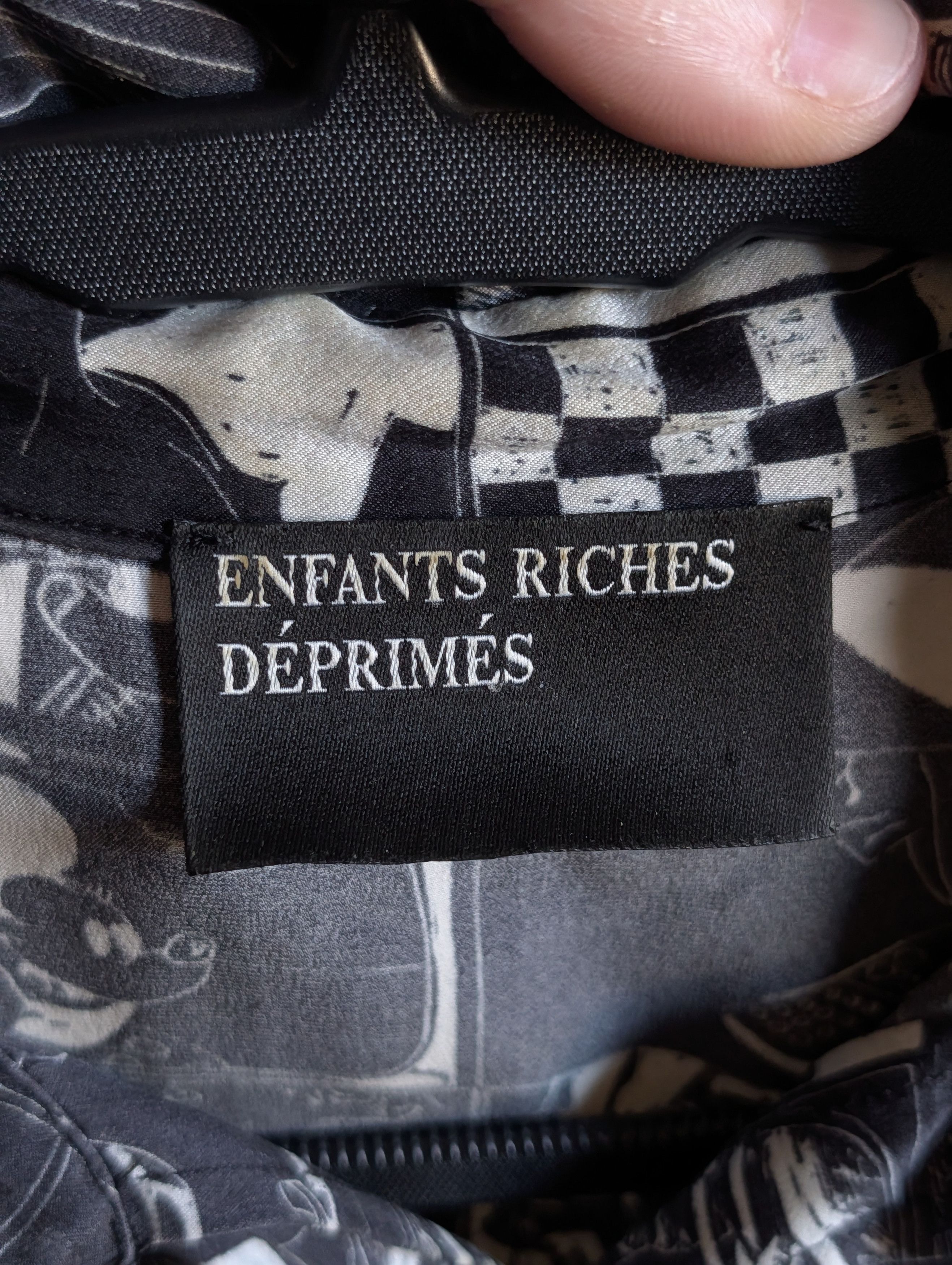 Enfants Riches Deprimes ICONIC Early 100% Thick Silk Comic Print B/W Shirt XS Size US XS / EU 42 / 0 - 12 Thumbnail