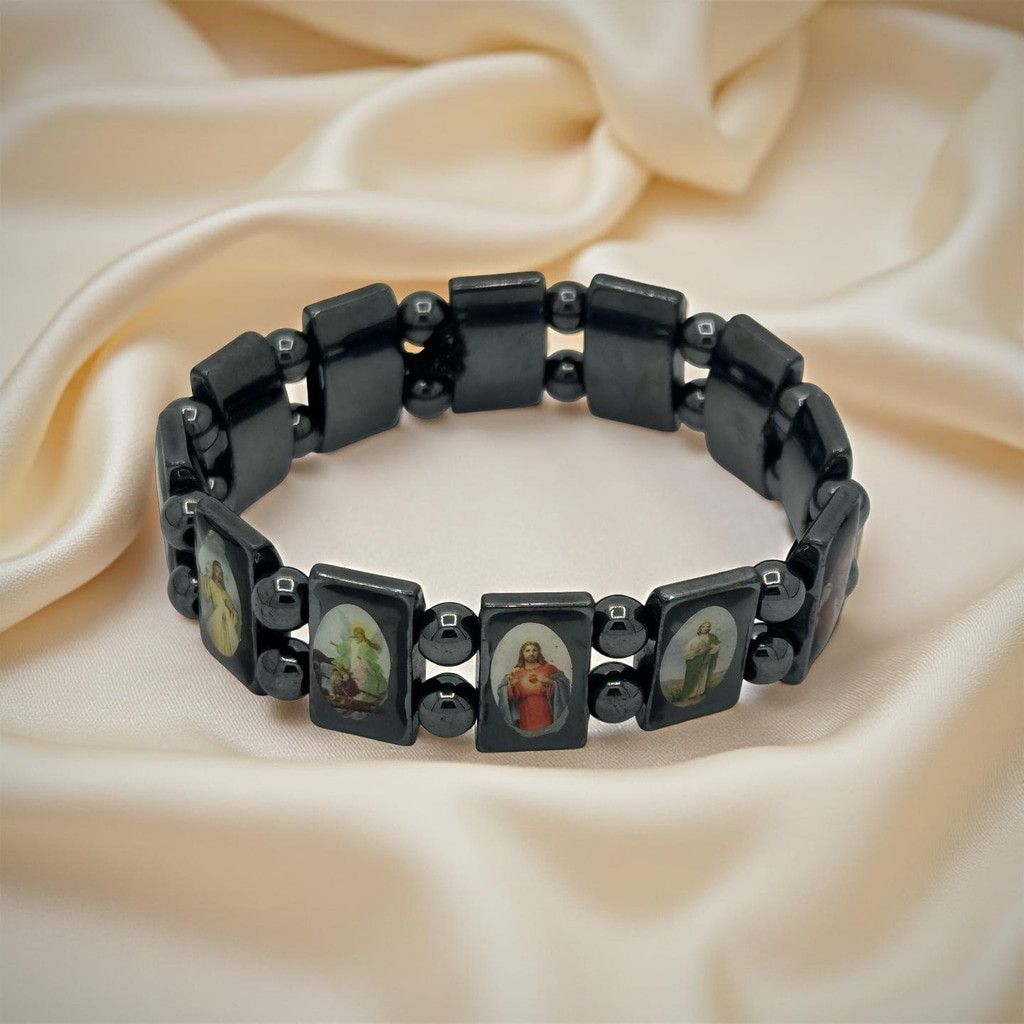 Other Hematite Bracelet Sacred Heart Our Lady of Guadalupe Size ONE SIZE - 1 Thumbnail