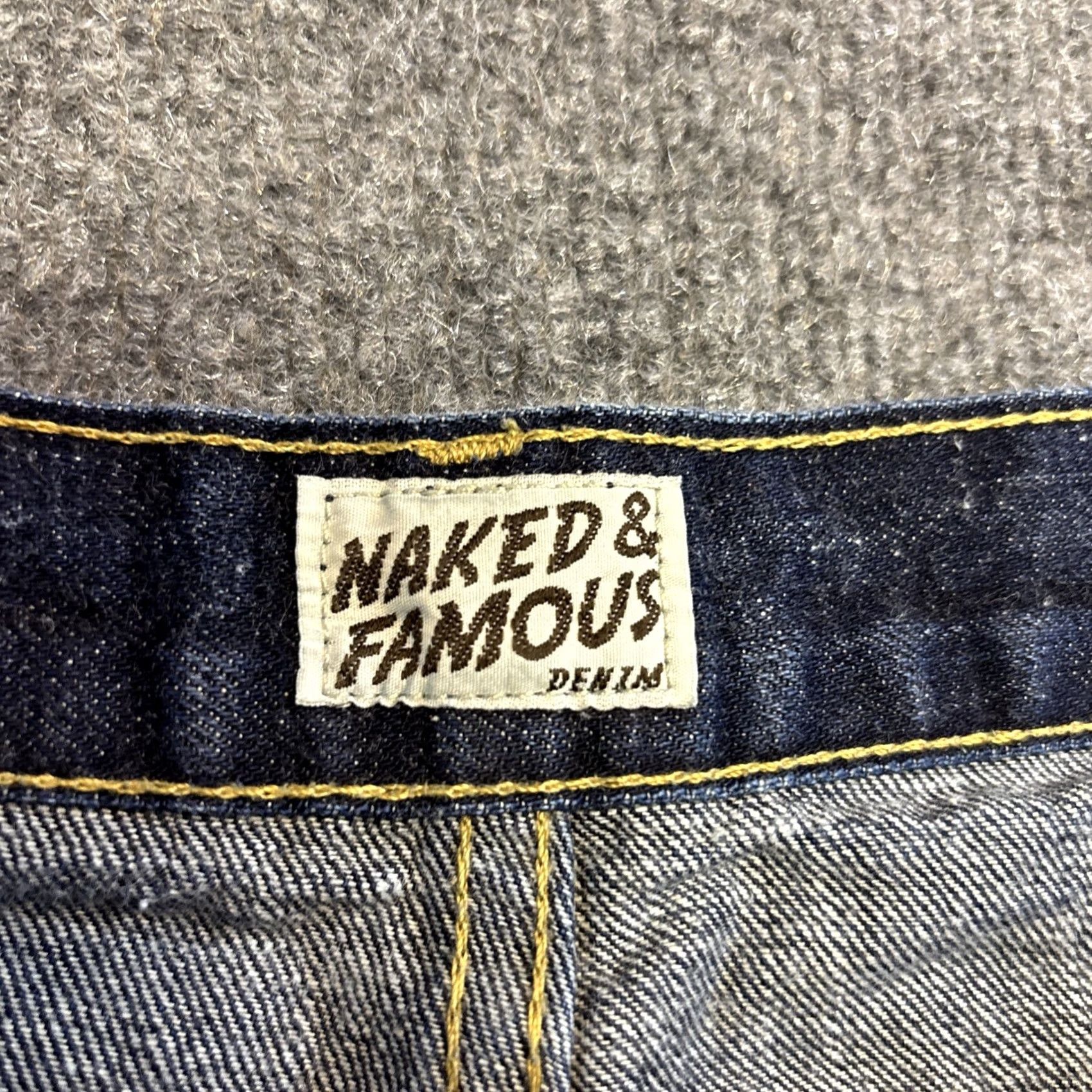 Vintage Naked & Famous Cutoff Jeans Shorts 33 Mens 11" Blue Stretch Skinny Guy TAG 34 Size US 34 / EU 50 - 2 Thumbnail