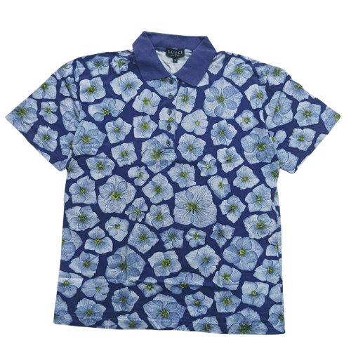 Gucci 90s gucci floral cotton polo shirt Size US S / EU 44-46 / 1 - 1 Thumbnail