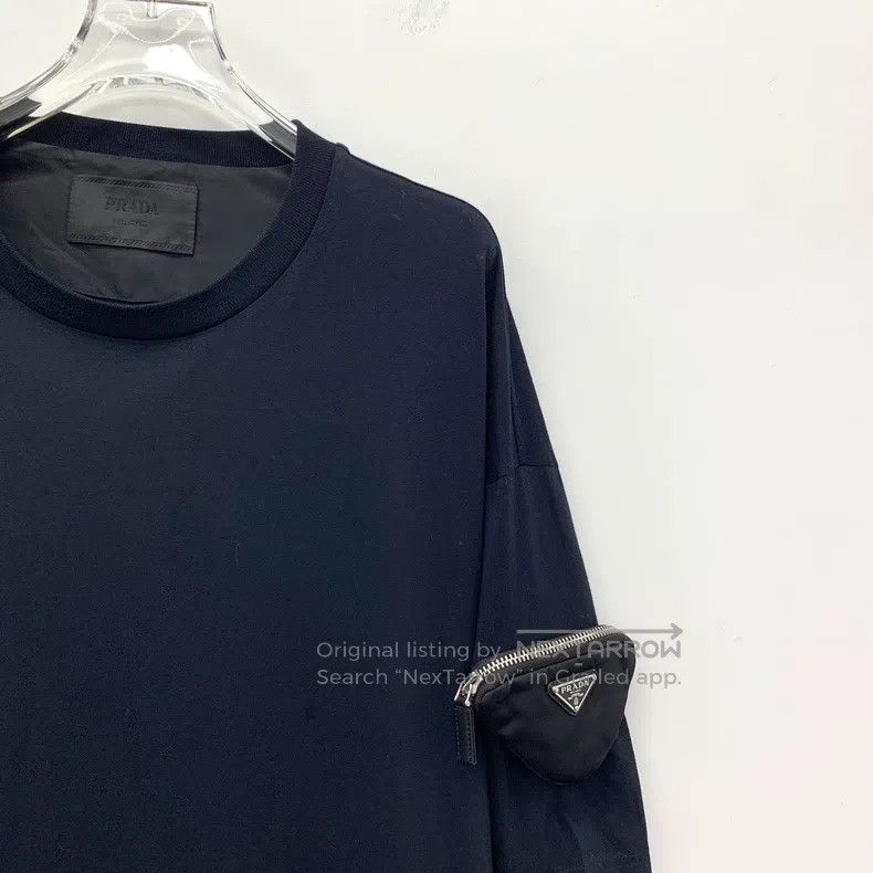 Prada Prada Black triangle-labelled cotton round-neck short-slee Size US M / EU 48-50 / 2 - 3 Thumbnail