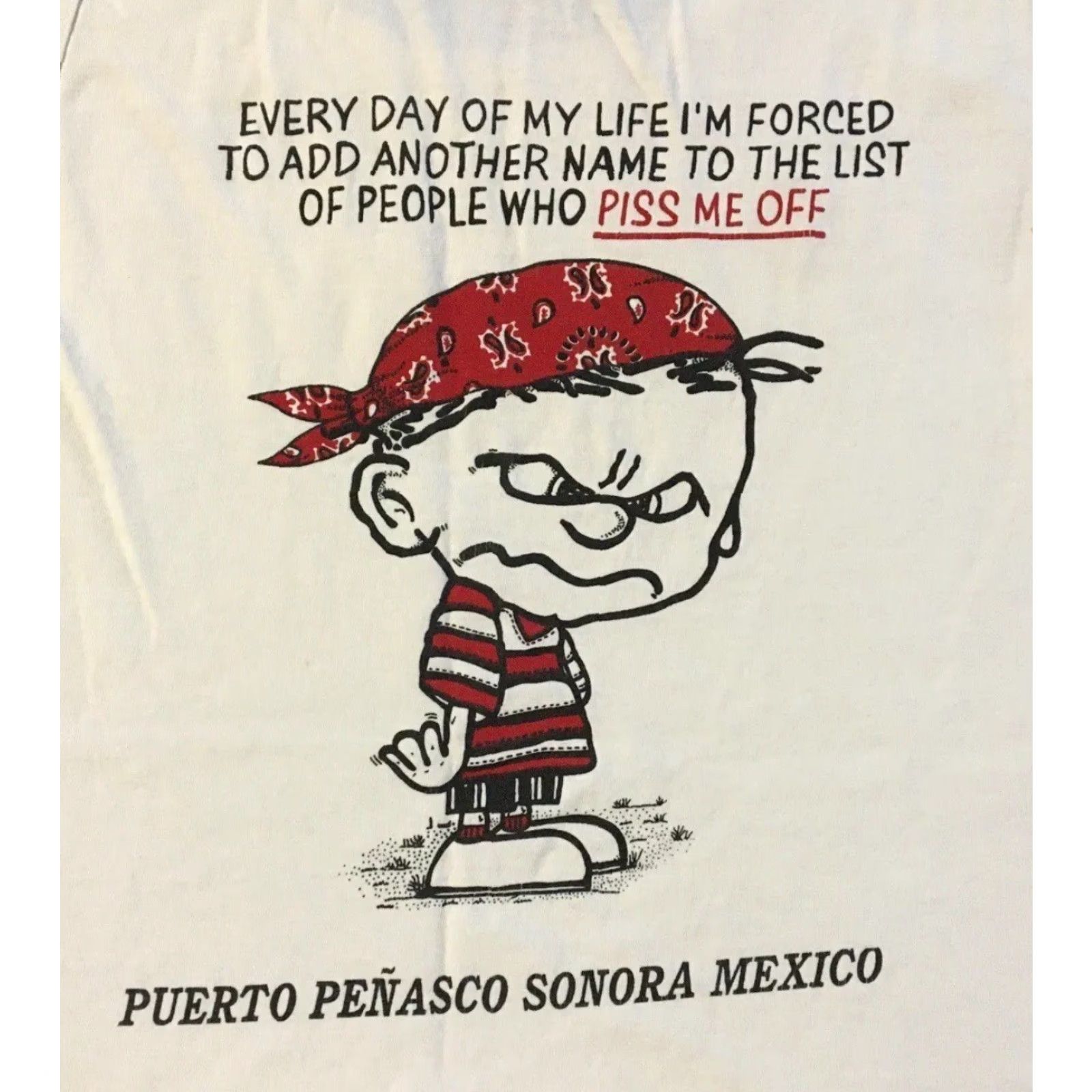 Vintage Vtg 90s List Of People Who Piss Me Off Faded Distress Tank Top XXL Joke Grunge Shirt Mens T-Shirt White 2XL Graphic Tee Vintage 90s Humor Beep Size US XXL / EU 58 / 5 - 3 Thumbnail