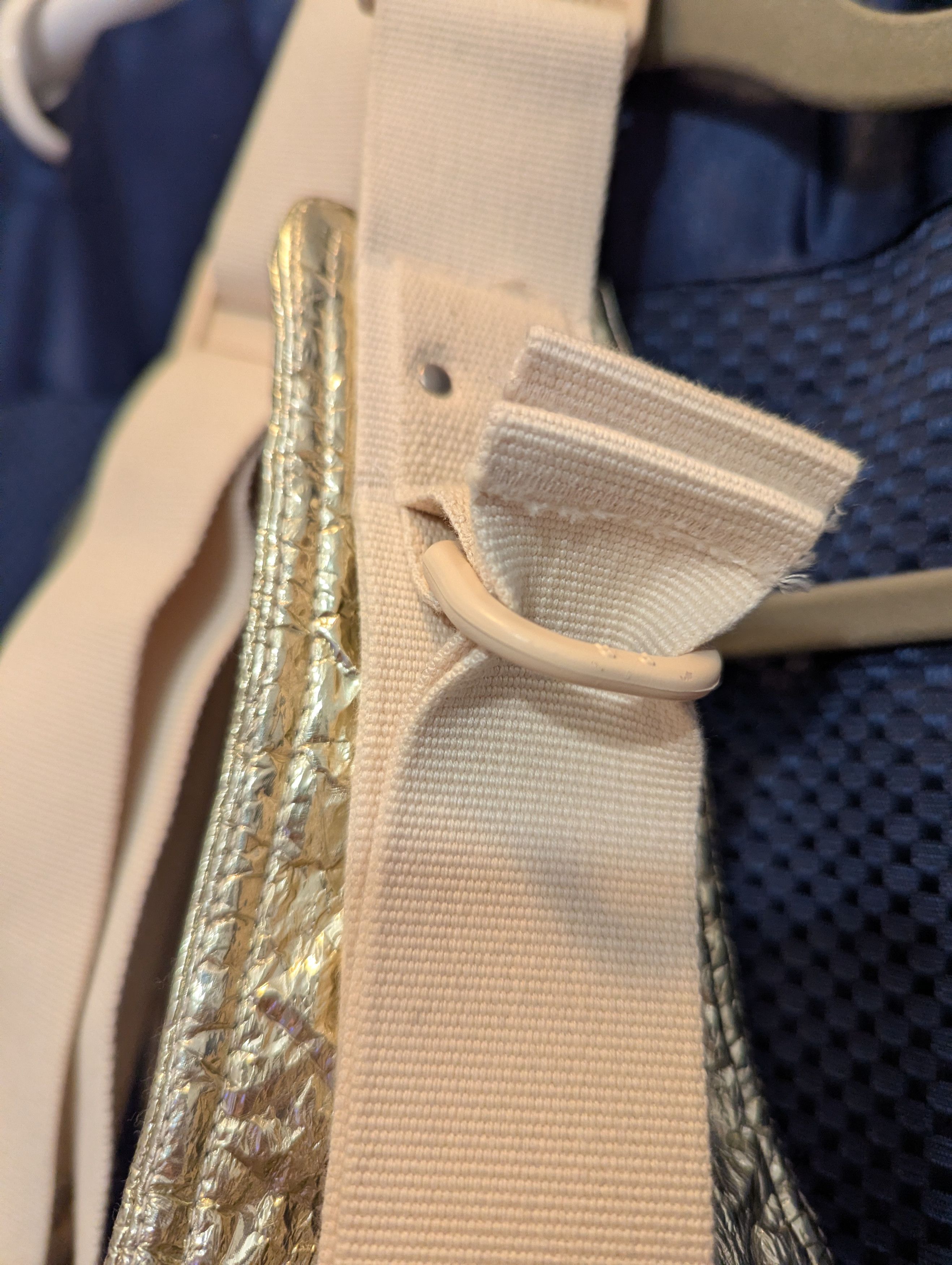 Rick Owens BABEL EUC Gold Leather with ivory cotton strap Size ONE SIZE - 4 Thumbnail