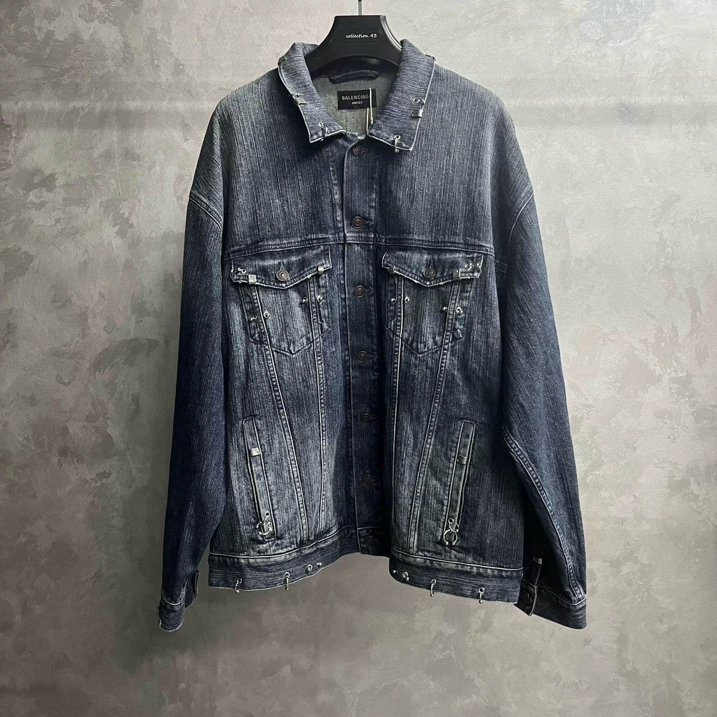 Balenciaga Balenciaga Blue Lapel Solid Loose Jacket Size US M / EU 48-50 / 2 - 1 Thumbnail