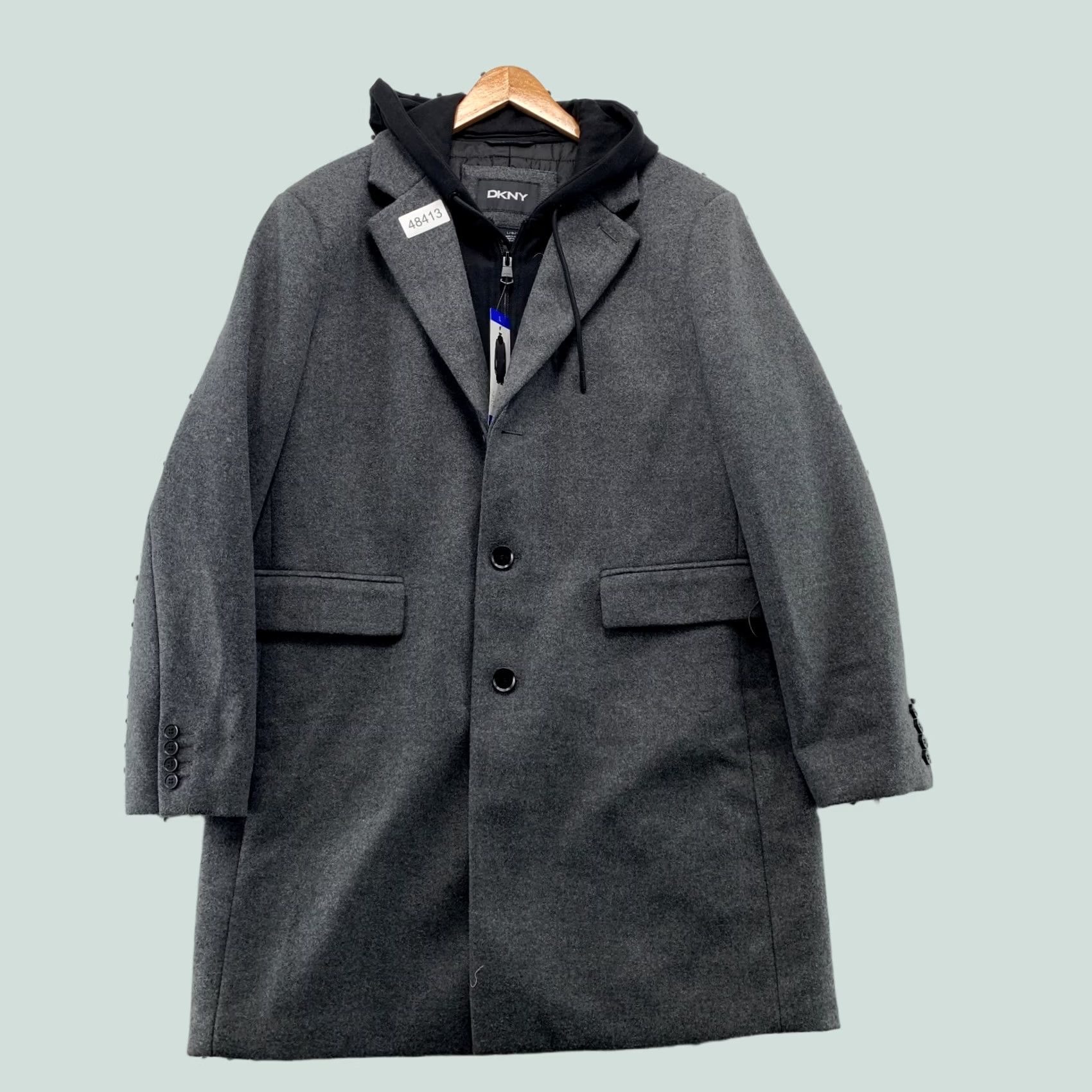 DKNY DKNY Coat Mens L Grey Faux Wool Removable Hooded Liner NWT Coat Mens L Grey Faux Wool Hooded Liner NWT Size US L / EU 52-54 / 3 - 1 Thumbnail