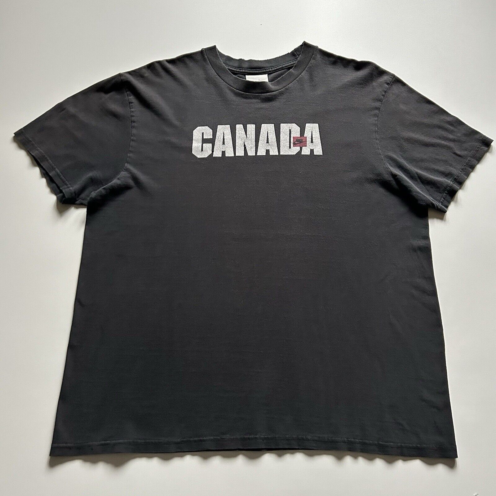 Nike Vintage Y2K Nike Canada Graphic Spell Out T Shirt XL Faded Size US XL / EU 56 / 4 - 1 Thumbnail
