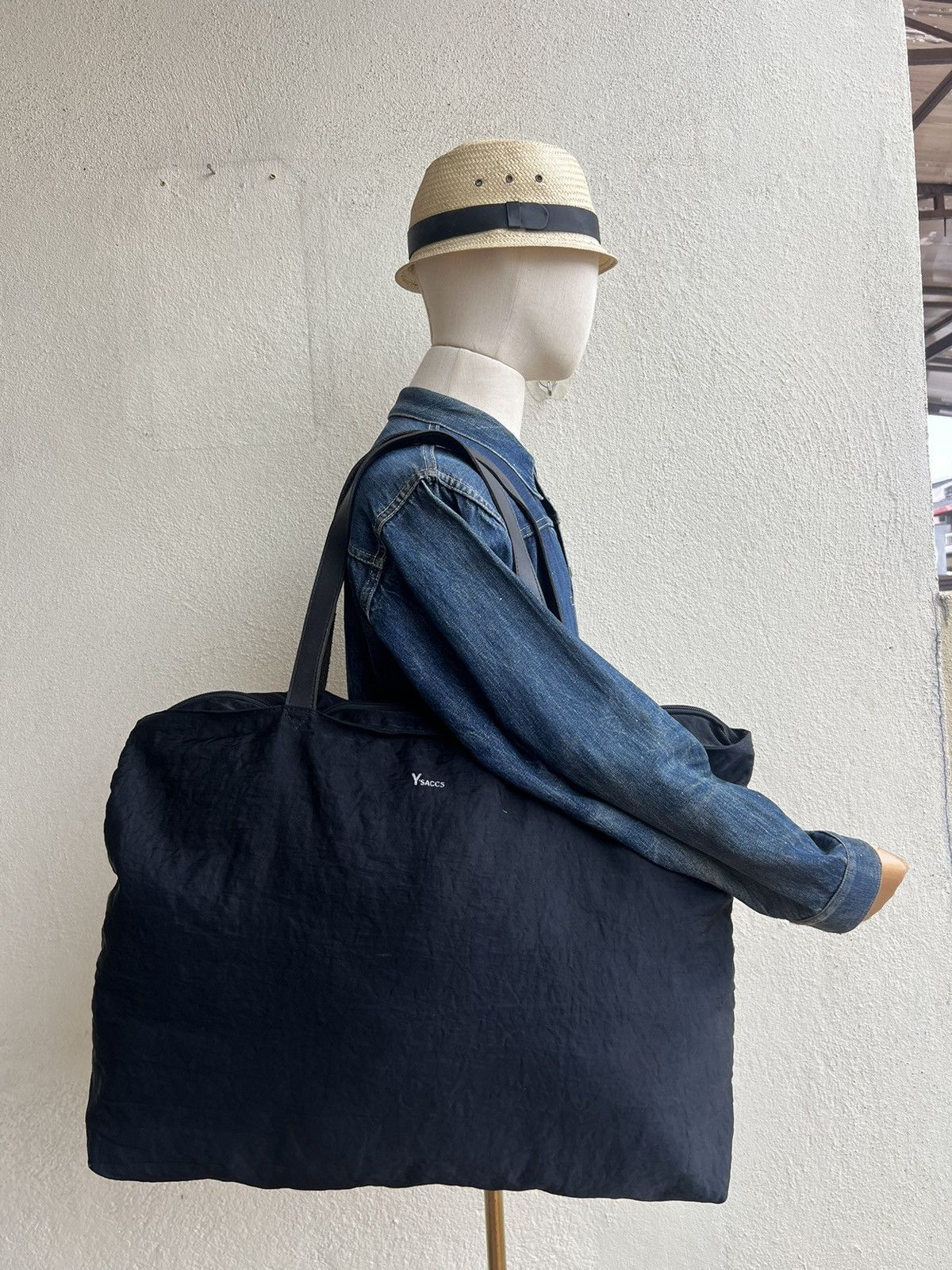 Yohji Yamamoto Vintage 80s 90s Yohji Yamamoto Y’saccs Black Large Tote Bag Size ONE SIZE - 3 Thumbnail