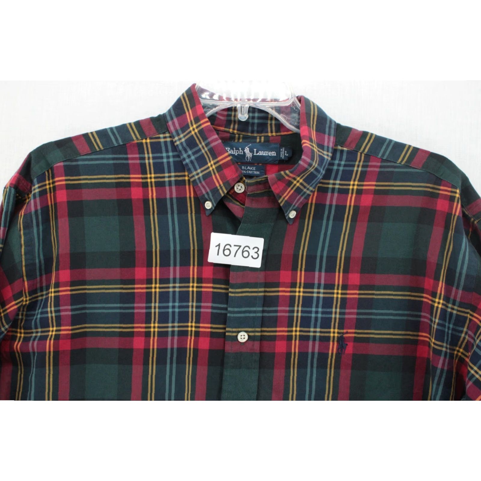 Ralph Lauren VINTAGE Ralph Lauren Shirt Mens L Red Green Plaid Blake Button-Down Tartan Polo Size US L / EU 52-54 / 3 - 7 Thumbnail