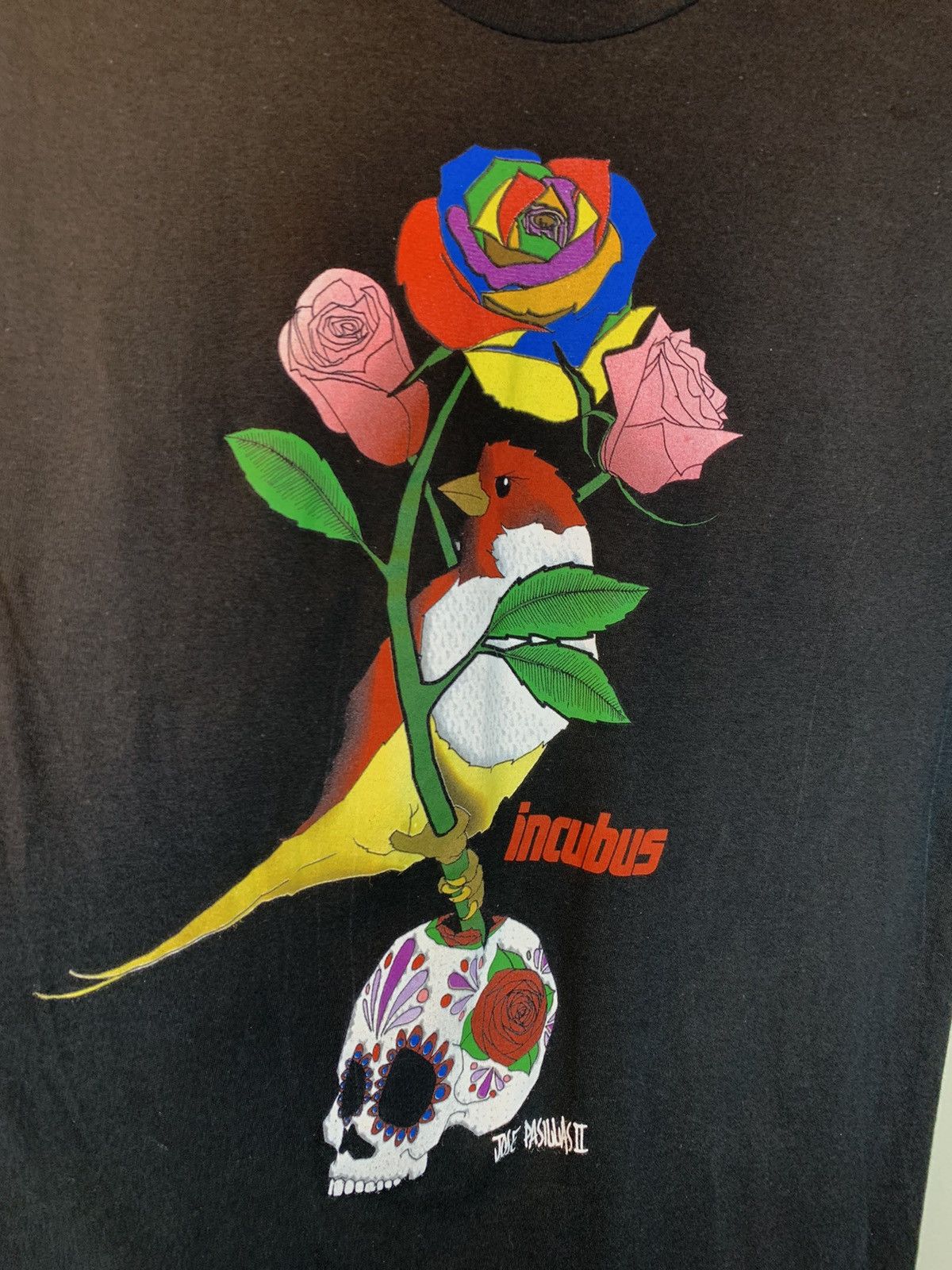 Band Tees × Vintage RARE Vintage Incubus Skull Rose Jose Pasillas Art Band Shirt Size US M / EU 48-50 / 2 - 2 Thumbnail