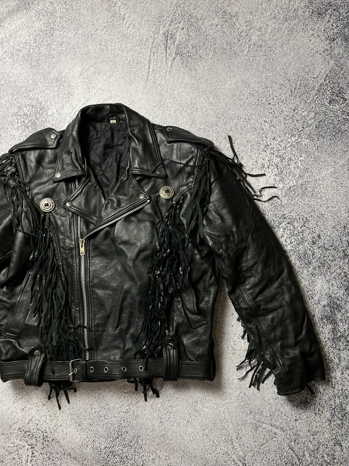Vintage Vintage Avant Garde Y2k Black Leather Jacket Size US L / EU 52-54 / 3 - 3 Thumbnail