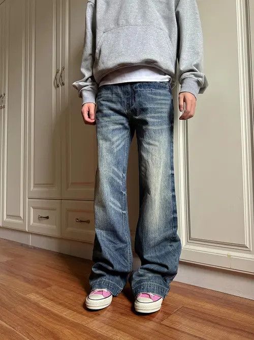 Vintage Ishiguro x Kumi Stylish Baggy Denim Jeans - Vintage Blue Size US 32 / EU 48 - 4 Thumbnail
