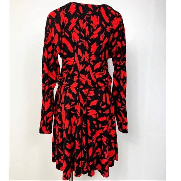 Zara Zara Trafaluc S/S18 Red Black Printed Dress Size L Size L / US 10 / IT 46 - 4 Thumbnail