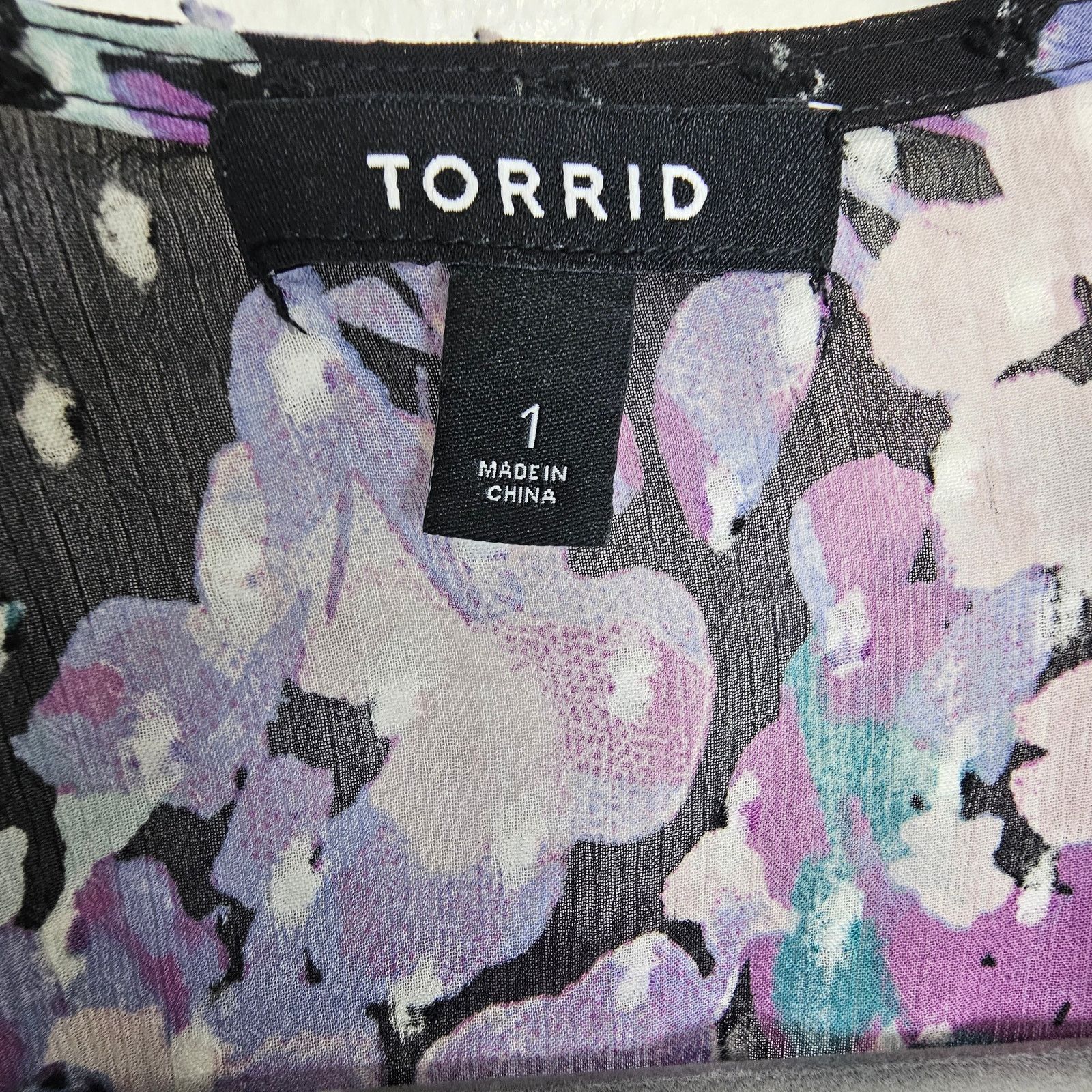 Corridor Torrid Ruffle Kimono Chiffon Clip Dot Floral Black Tiered Size XL / US 12-14 / IT 48-50 - 8 Thumbnail