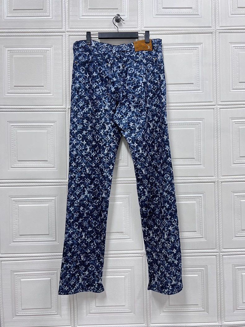 Louis Vuitton Louis Vuitton FW23 Full Logo Hem Slit Jeans Size US 29 - 2 Thumbnail