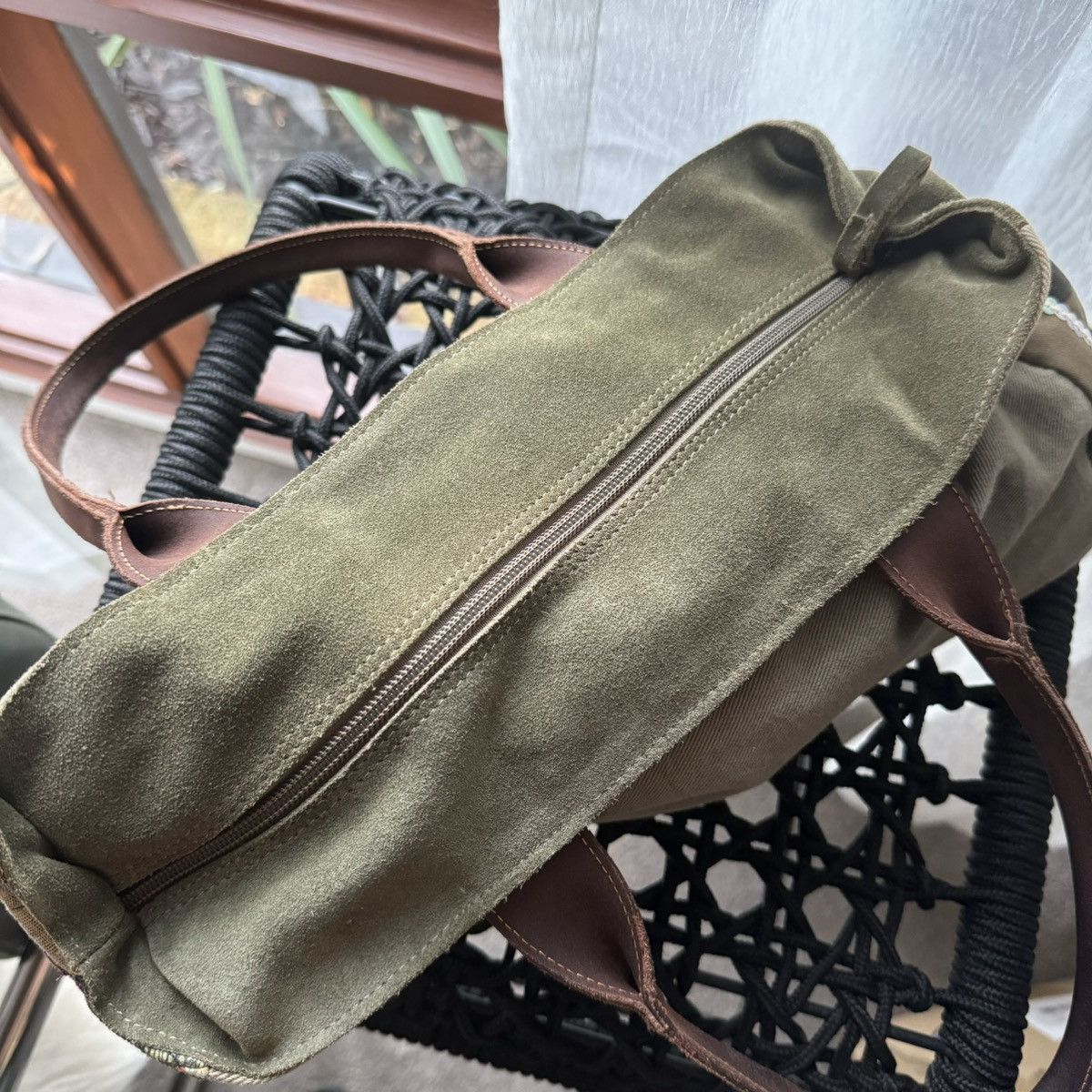 Vintage Le Solim khaki and brown canvas shoulder bag Size ONE SIZE - 7 Thumbnail
