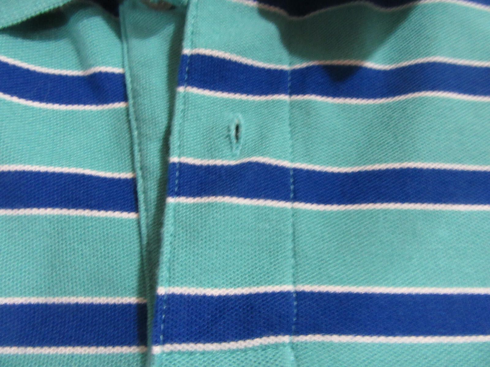 Nautica Nautica Men's Polo Shirt Green and Blue Striped EUC Size L Size US L / EU 52-54 / 3 - 5 Thumbnail