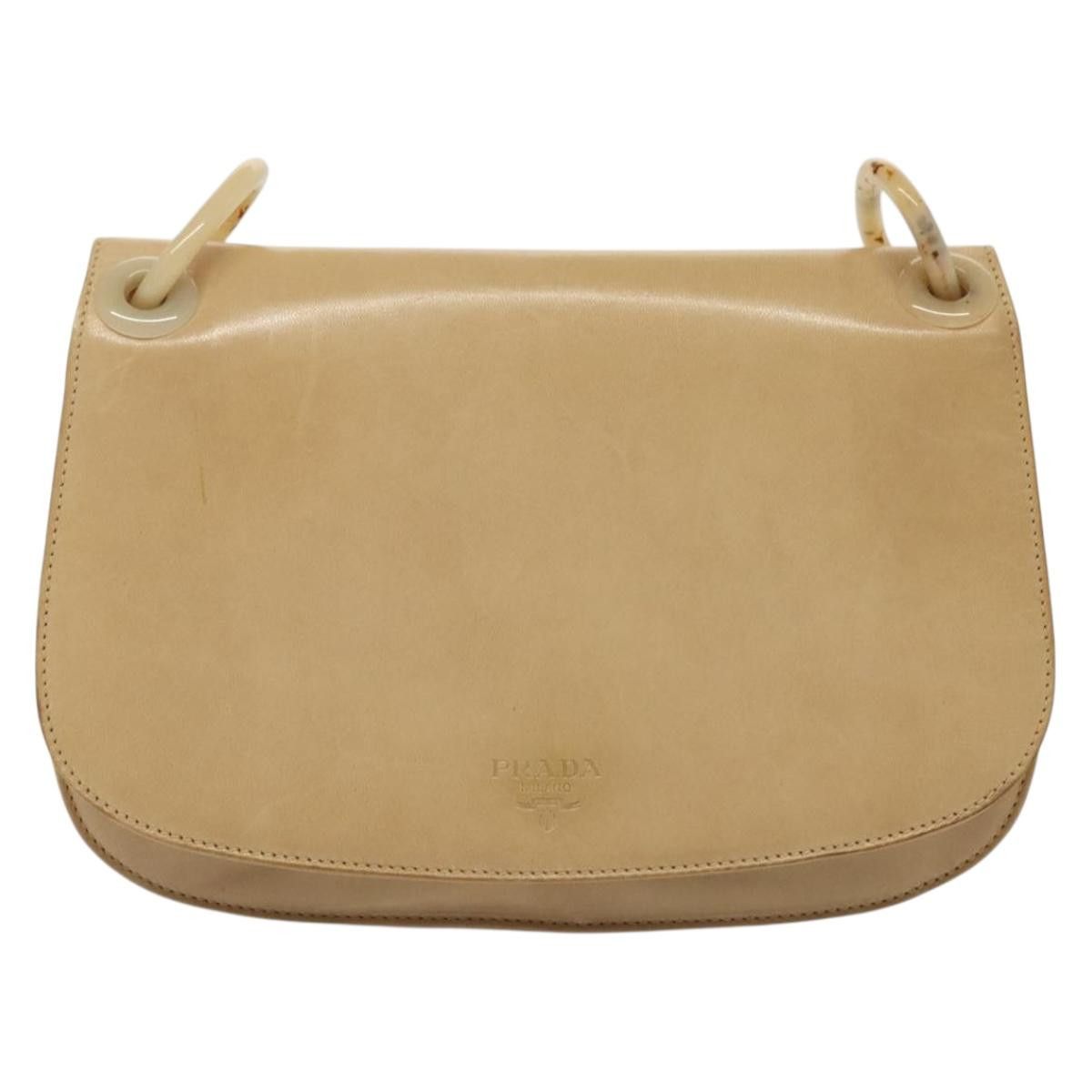 Prada PRADA Chain Shoulder Bag Leather Beige Size ONE SIZE - 2 Thumbnail