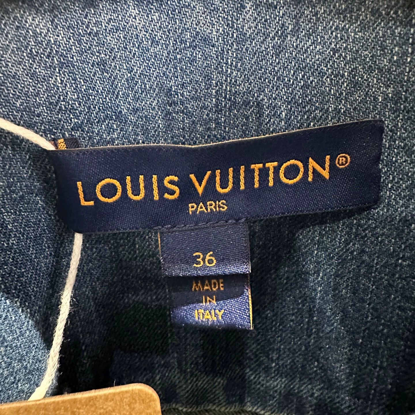 Louis Vuitton LV Monogram Leather Tag Button Denim Jacket 36 Cotton Size XS / US 0-2 / IT 36-38 - 3 Thumbnail
