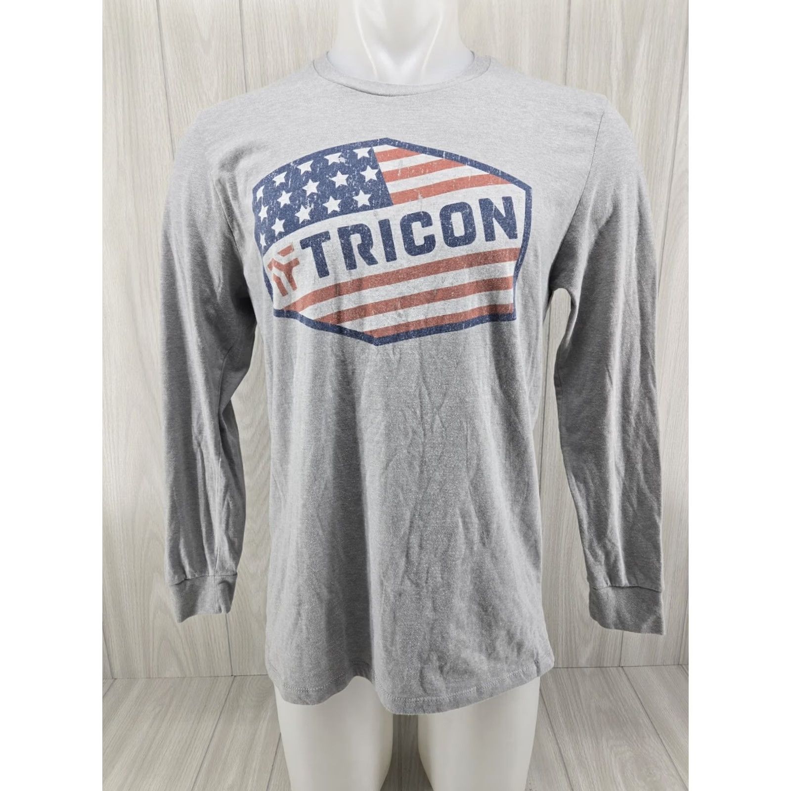 Vintage TRICON Steel Wear Shirt Long Sleeve Gray Shirt Large XL Mens T-Shirt Graphic Print Size US XL / EU 56 / 4 - 2 Thumbnail