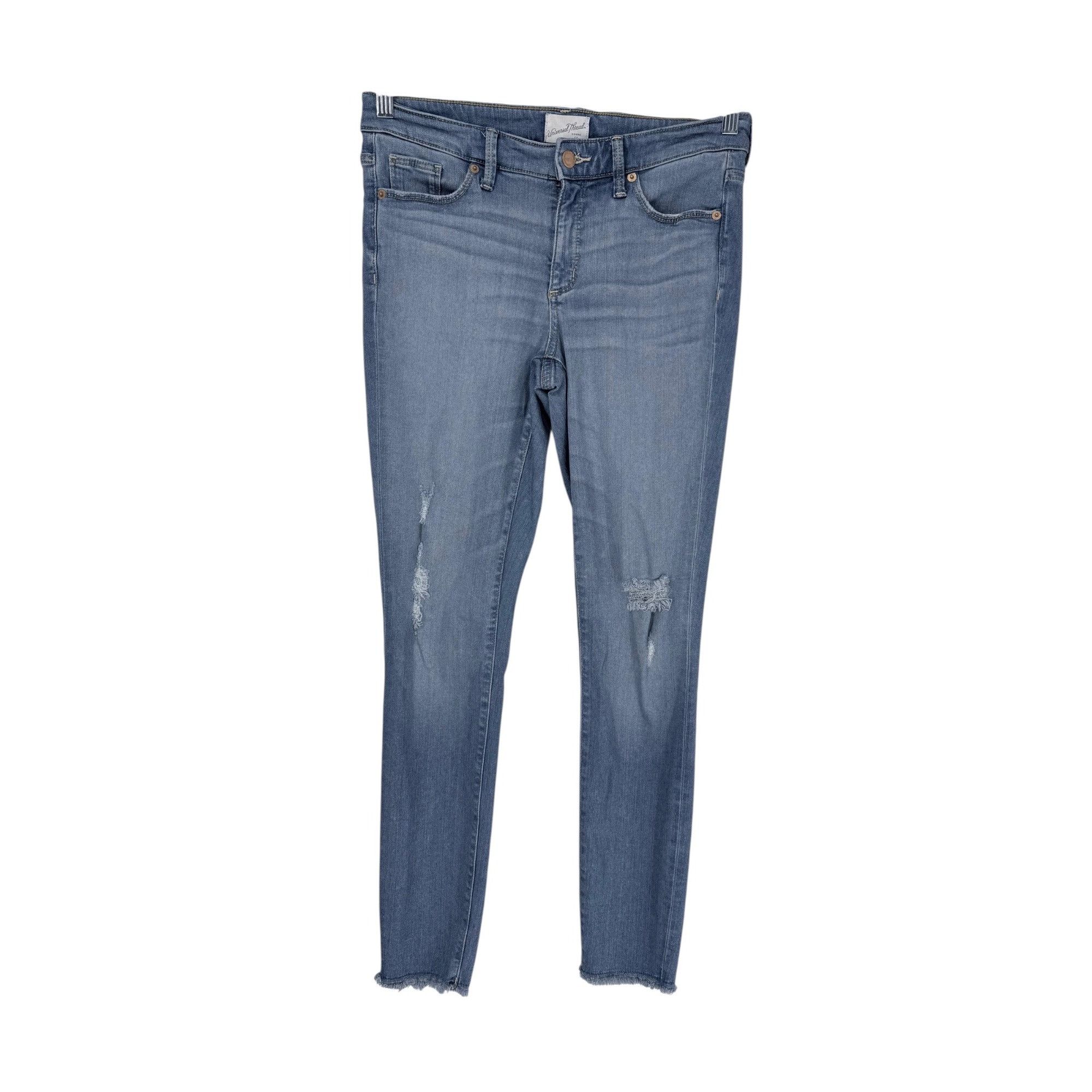 Other Universal Thread Jeans - Light Wash Skinny - Raw Hem -4- VGC Size 27" / US 4 / IT 40 - 2 Thumbnail