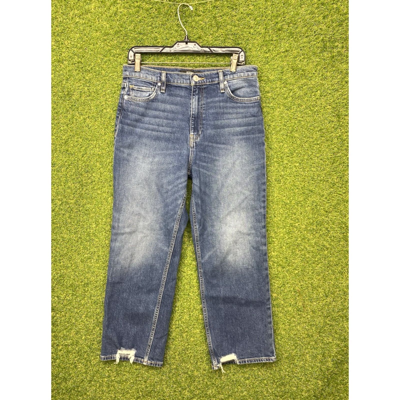 Hudson Hudson Jeans Womens 30 Remi Straight Crop High-Rise Blue Distressed Fits 30x26 Jeans Size 30" / US 8 / IT 44 - 2 Thumbnail