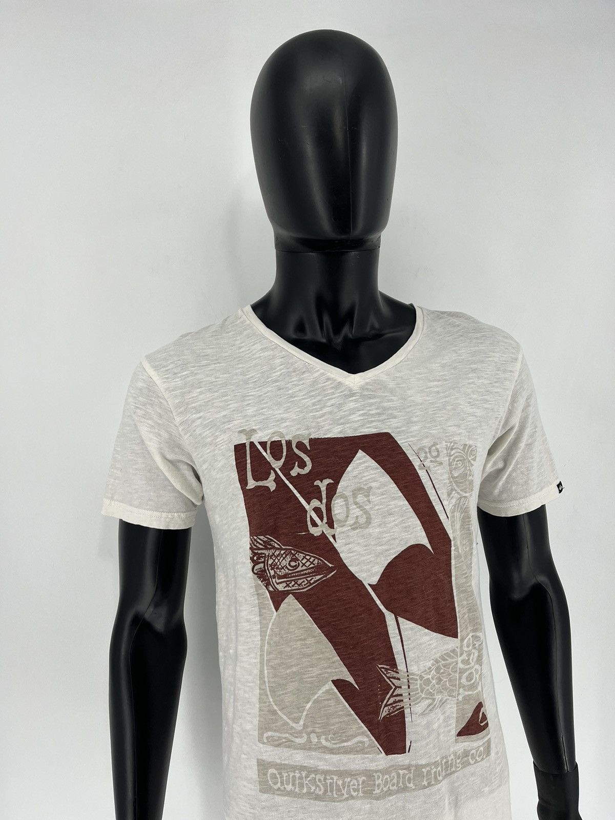 Quiksilver × Vintage Vintage Quiksilver Y2K Logo Light White Tee Shirt Surf Size US S / EU 44-46 / 1 - 3 Thumbnail