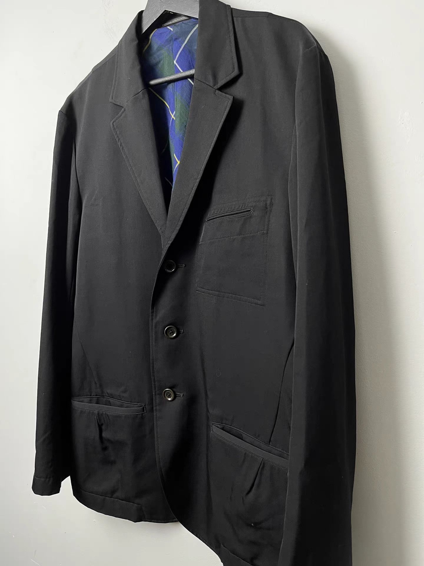 Yohji Yamamoto yohji yamamoto y's for men Patchwork Fringed Wool Blazer K20 Size US XL / EU 56 / 4 - 2 Thumbnail