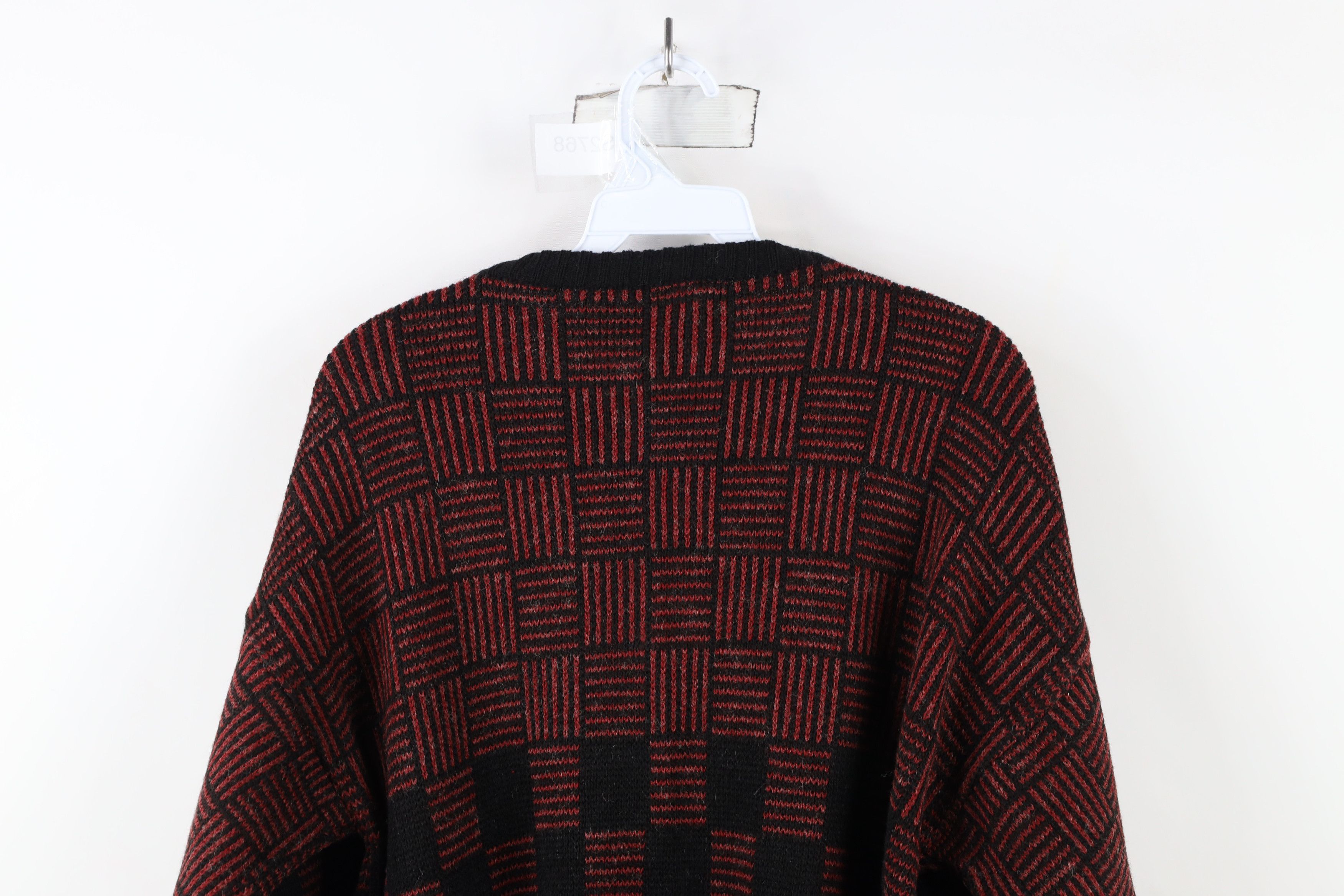 Vintage Vintage 90s Coogi Style Wool Blend Checkered Knit Sweater Size US L / EU 52-54 / 3 - 11 Thumbnail
