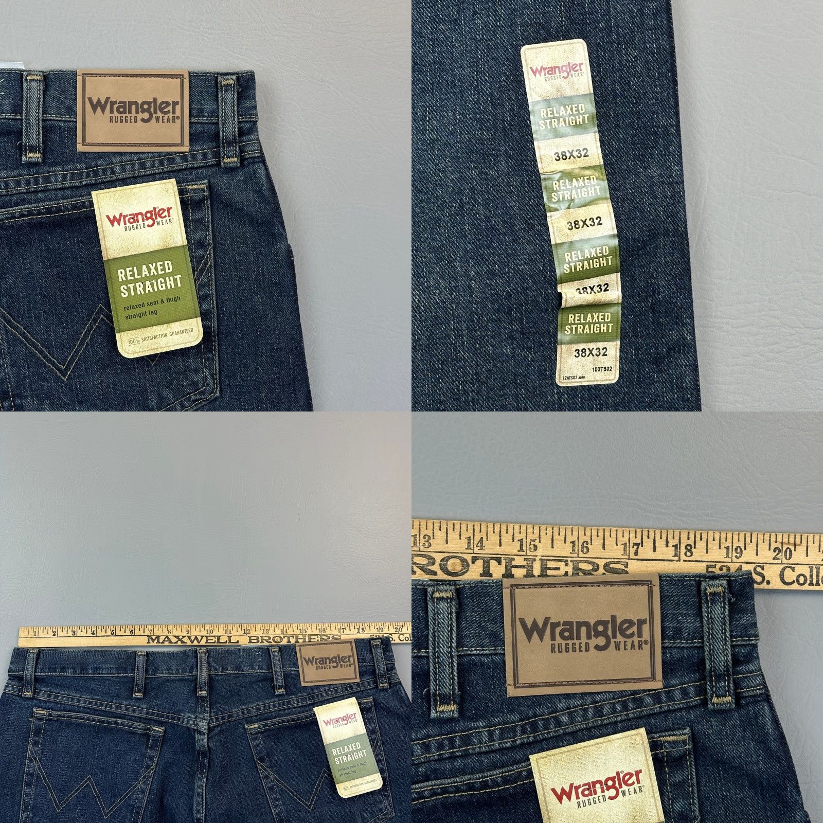 Wrangler Wrangler Rugged Wear Jeans Mens 38x32 Dark Wash Denim Straight Relaxed NWT Jeans Men Blue 5-Pocket Wrangler Rugged Wear USA Cowboy Retro NWT Size US 38 / EU 54 - 8 Thumbnail