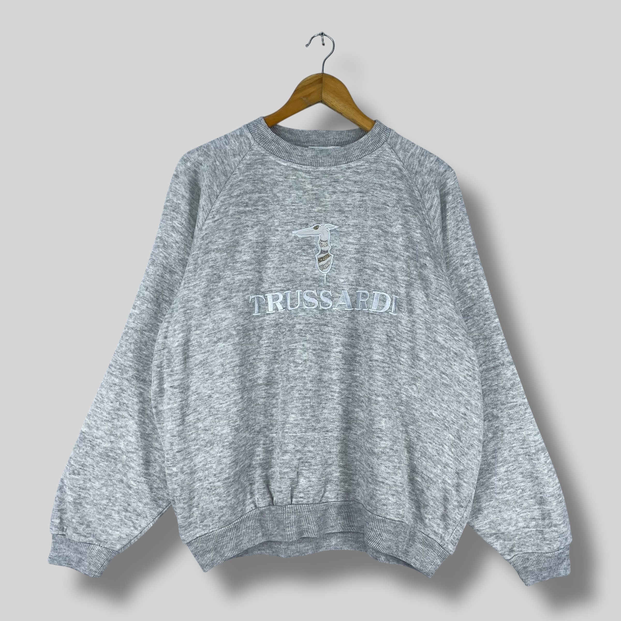 Vintage TRUSSARDI Italy Embroidery Logo Sweatshirt