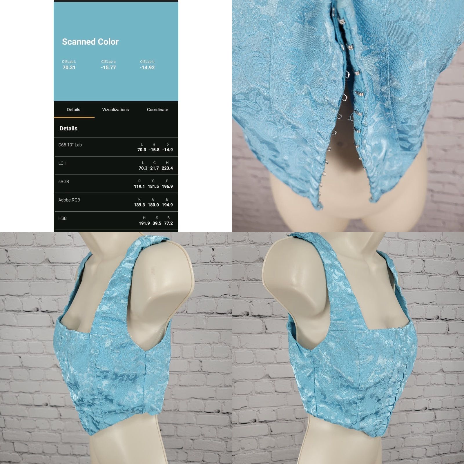 PRINCESS POLLY Princess Polly Blue Satin Paisley Front Closure Lined Bustier Crop Top Size 4 Size S / US 4 / IT 40 - 8 Thumbnail