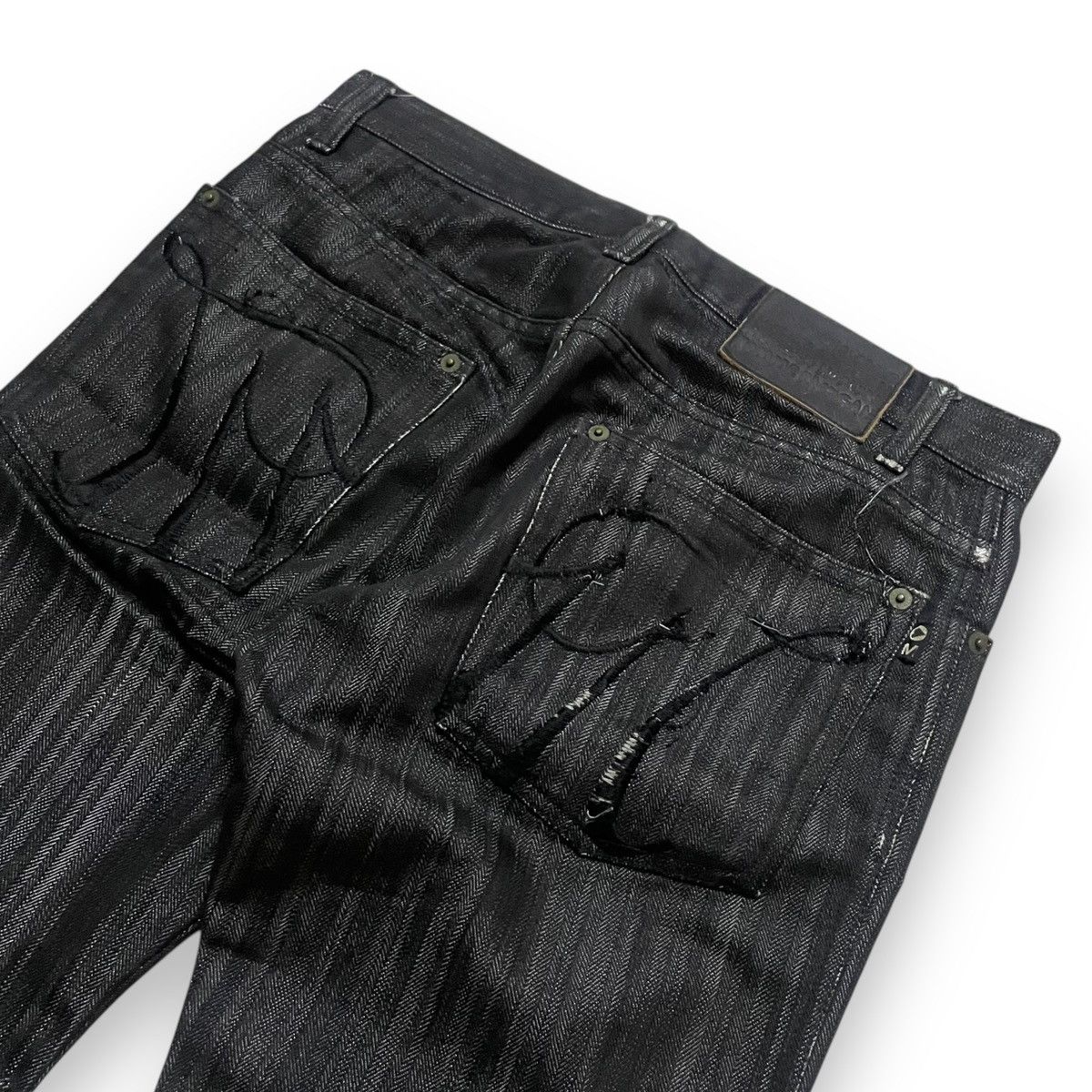 Japanese Brand ORIGINAL FLARE JAPAN MORGAN HOMME BLACK (31×40) Size US 31 - 10 Thumbnail