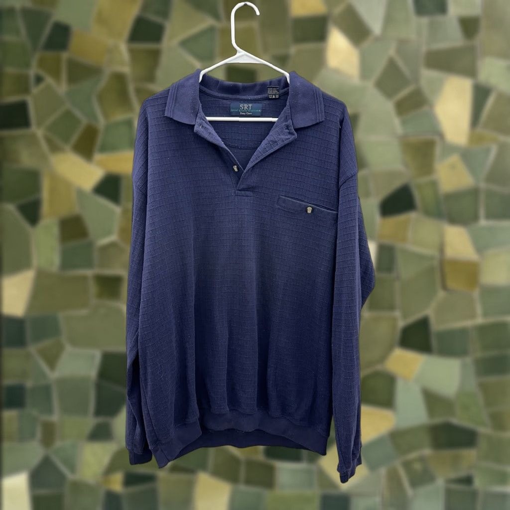 Vintage VINTAGE Special Reserve Traditional SRT Mens Shirt XLT Blue Long Sleeve Henley VTG Shirt Mens Blue SRT 80s 90s Beach Size US XL / EU 56 / 4 - 1 Thumbnail